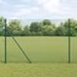 vidaXL Clôture en fil soudé avec 13 poteaux Vert 1.5x50 m Acier