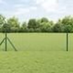 vidaXL Clôture en fil soudé avec 13 poteaux verts 0.4x100 m en acier