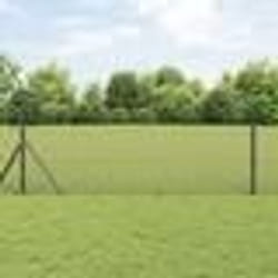 vidaXL Clôture en fil soudé avec 7 poteaux Gris 0.4x10 m Acier