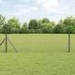 vidaXL Clôture en fil soudé avec 7 poteaux Gris 0.4x10 m en acier