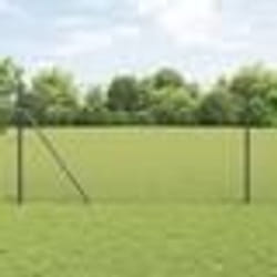 vidaXL Clôture en Fil Soudé Avec 7 Poteaux Gris 1.4x10 m Acier