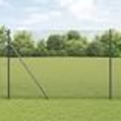 vidaXL Clôture en fil soudé avec 7 poteaux Gris 1,6x10 m Acier