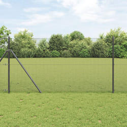 vidaXL Grillage Soudé avec 13 Poteaux Gris 1.2x25 m Acier