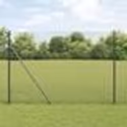 vidaXL Clôture en fil soudé avec 13 poteaux Gris 1,5x25 m Acier