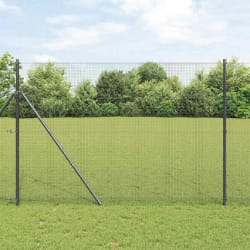vidaXL Clôture soudée avec 13 poteaux Gris 1,5x50 m Acier