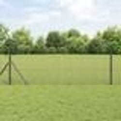 vidaXL Clôture en fil soudé avec 7 poteaux Gris 0.4x100 m Acier