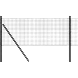 vidaXL Clôture en fil métallique soudé avec 13 poteaux gris 0.8 x 100 m en acier