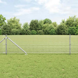 vidaXL Ensemble de poteaux de clôture 2 pièces Acier galvanisé 10 x 0,5 m