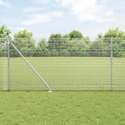 vidaXL Ensemble de poteaux de clôture 2 pièces Acier galvanisé 10 x 1 m