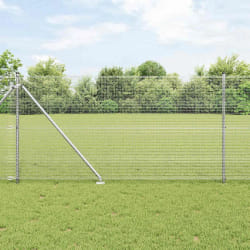vidaXL Clôture en Fil Soudé avec 7 Poteaux en Pointe 1.2x10 m en Acier Galvanisé
