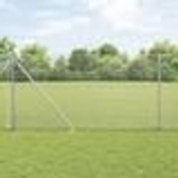 vidaXL Clôture en fil soudé avec 7 poteaux en pointe 1,4x10 m Acier galvanisé