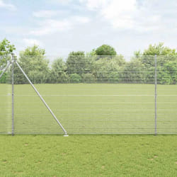 vidaXL Clôture en fil soudé avec 7 poteaux pointus 1,5x10 m Acier galvanisé
