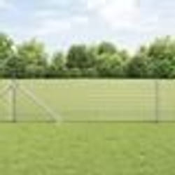 vidaXL Clôture en fil soudé avec 13 poteaux à pointes 0.8x25 m Acier galvanisé