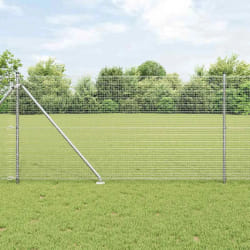 vidaXL Ensemble de poteaux de clôture 2 pièces Acier galvanisé 25 x 1 m