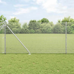 vidaXL Clôture en fil soudé avec 13 piquets de 1,4x25 m en acier galvanisé