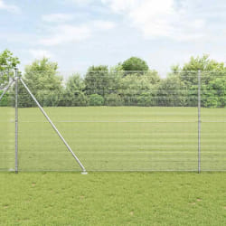 vidaXL Clôture en Fil Soudé avec 13 Piquets 1.6x25 m Acier Galvanisé