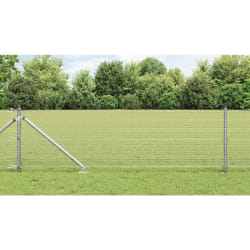 vidaXL Clôture en fil soudé avec 13 poteaux à piquets 0.4x50 m Acier Galvanisé