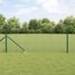 vidaXL Clôture en fil soudé avec 7 piquets verts 0,8x10 m en acier