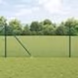 vidaXL Ensemble de poteaux de clôture verts Lot de 2 Vert Métal 10 x 1 m