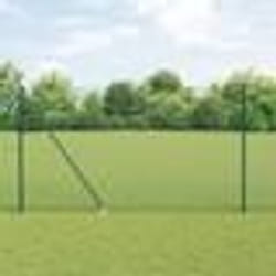 vidaXL Clôture en fil soudé avec 7 piquets en spike Vert 1,5x10 m Acier