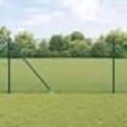 vidaXL Clôture en Fil Soudé avec 13 Piquets Verts 1.4x25 m Acier