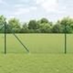 vidaXL Clôture en Fil Soudé avec 13 Piques d'Ancrage Verte 1.4x25 m Acier