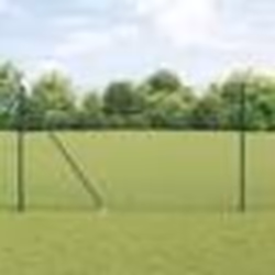 vidaXL Clôture en Fil Soudé avec 13 Piquets Verts 1.6x25 m en Acier