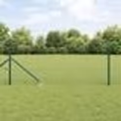 vidaXL Clôture en fil métallique soudé avec 13 piquets d'ancrage vert 0,5x50 m en acier