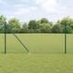 vidaXL Clôture en fil soudé avec 13 piquets pointus, verte 1x50 m en acier