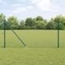 vidaXL Clôture en fil soudé avec 13 poteaux à pointe Verte 1.2x50 m Acier