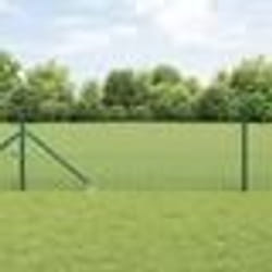 vidaXL Clôture en fil soudé avec 13 poteaux épineux Verte 0.5x100 m Acier