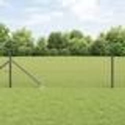 vidaXL Clôture en Fil Soudé avec 7 Piquets Gris 0,4x10 m Acier