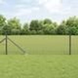 vidaXL Clôture en fil soudé avec 7 piquets à spike Gris 0.8x10 m Acier
