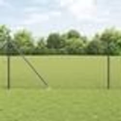vidaXL Clôture en fil soudé avec 7 ancres en piquet gris 1,2x10 m en acier
