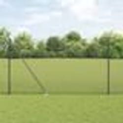 vidaXL Clôture en fil soudé avec 7 poteaux à pique gris 1,5x10 m en acier
