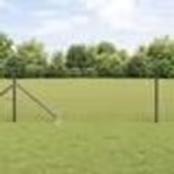 vidaXL Clôture en fil soudé avec 13 poteaux à piquets gris 0.6x25 m en acier