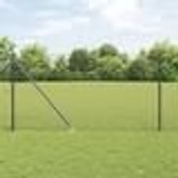 vidaXL Clôture en fil soudé avec 13 poteaux en pointe, Gris, 1x25 m, Acier
