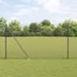vidaXL Clôture en Fil Soudé avec 13 Poteaux à Pointe Gris 1,5x25 m Acier