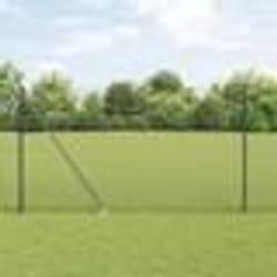 vidaXL Clôture en fil soudé avec 13 piquets en pointe Gris 1,6x25 m Acier