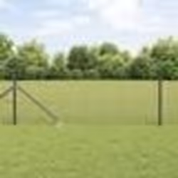 vidaXL Clôture à fil soudé avec 13 piquets d'ancre Gris 0.4x50 m Acier
