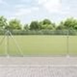 vidaXL Clôture en fil soudé avec 7 poteaux flanqués 0,8x10 m Acier galvanisé