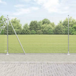 vidaXL Set de poteaux de clôture 2 pièces Acier galvanisé 10 x 1.5 m