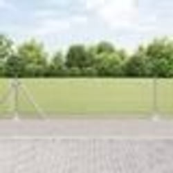 vidaXL Clôture en fil soudé avec 13 poteaux flangés 0,4x25 m en acier galvanisé