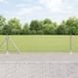 vidaXL Clôture en fil soudé avec 13 poteaux flanchés 0,6x25 m Acier galvanisé