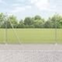 vidaXL Clôture en Fil Soudé avec 13 Poteaux Flangés 1,4x25 m Acier Galvanisé