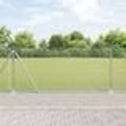 vidaXL Clôture en fil soudé avec 13 poteaux flanqués 1x50 m Acier galvanisé