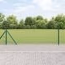vidaXL Clôture en Fil Soudé avec 7 Poteaux Flanqués Vert 0,6x10 m Acier