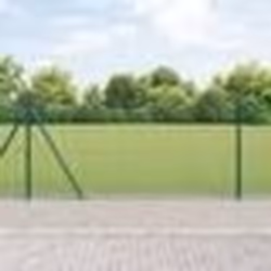 vidaXL Clôture en fil soudé avec 7 poteaux flanchés Verte 0,8x10 m Acier