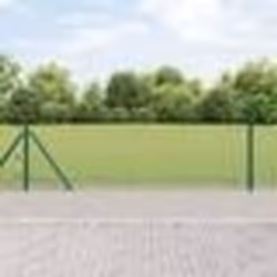 vidaXL Clôture en fil soudé avec 13 poteaux flasqués verte 0.4x25 m acier