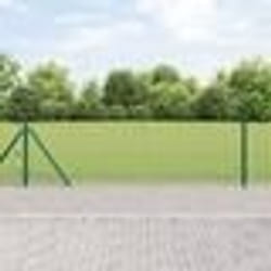 vidaXL Clôture en fil soudé avec 13 poteaux flanchés verts 0,4x25 m en acier